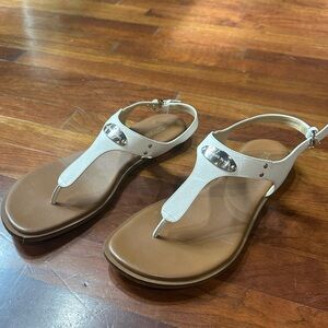 Women's MK Plate Flat Thong Sandals - Size 11